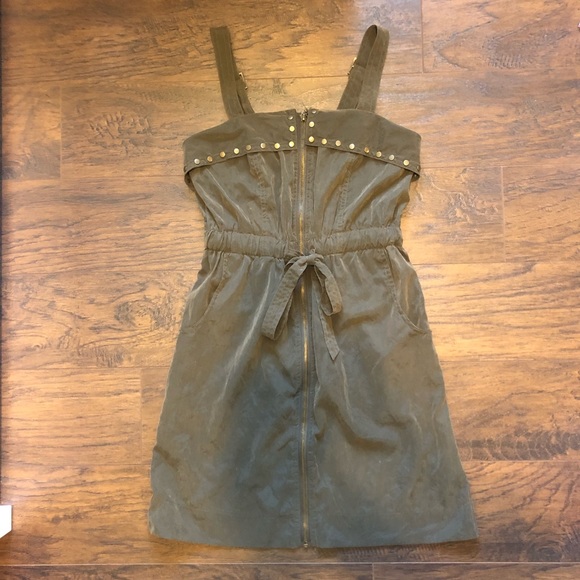Army Green Skater Dress - Picture 2 of 7